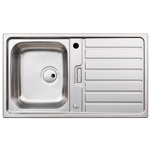 Abode Neron 1 Bowl Compact Kitchen Sink Stainless Steel Wickes.co.uk