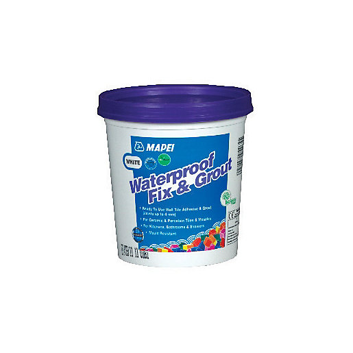 Mapei Waterproof Fix & Grout for Walls White 1.5kg Wickes.co.uk