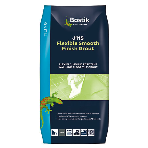 Bostik Smooth Flexible Tile Grout J115 5kg Grey Wickes Co Uk - Wickes Wall Floor Tile Grout Grey 5kg