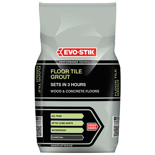Evo Stik Fast Set Floor Tile Grout Charcoal 5kg Wickes Co Uk - Wickes Wall Floor Tile Grout Grey 5kg