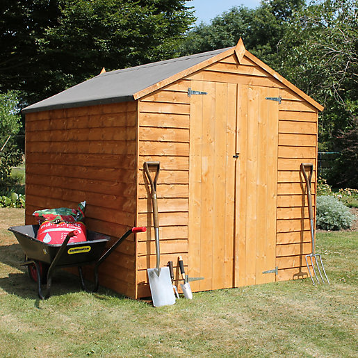 Mercia 8 x 6 ft Double Door Windowless Timber Overlap Apex Shed