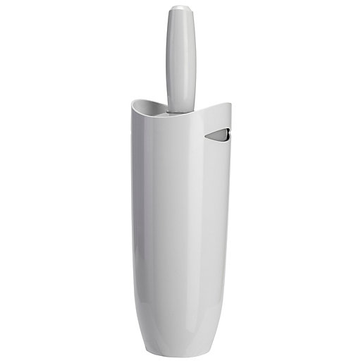 Croydex Plastic Toilet Brush & Holder White & Stainless Steel