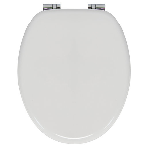 Wickes Soft Close Moulded Wooden Toilet Seat White Wickes.co.uk