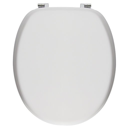 Wickes Standard Close White Moulded Wooden Toilet Seat - White | Wickes