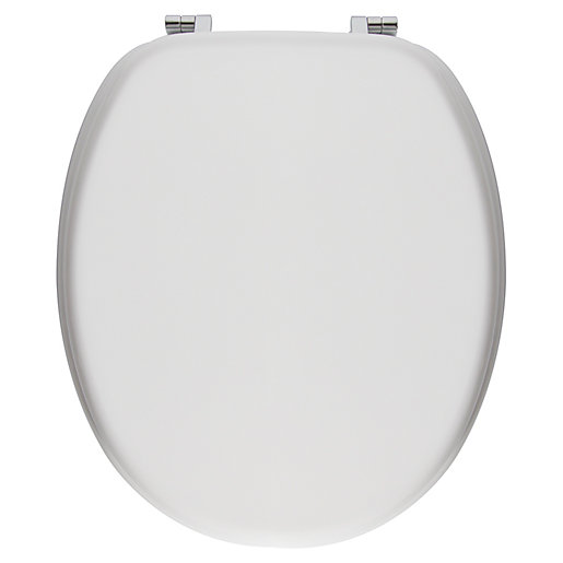Wickes Standard Close White Moulded Wooden Toilet Seat White Wickes