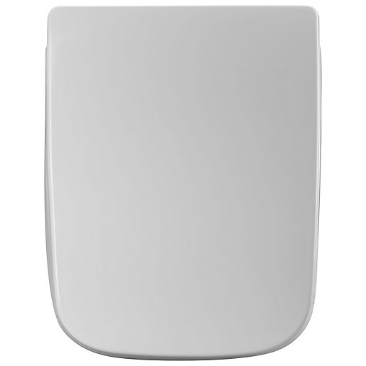 Wickes White Thermoset Plastic Square Toilet Seat Soft Close Wickes