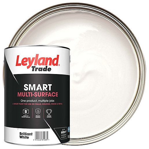 leyland trade smart multi surface brilliant white 5l wickes co uk