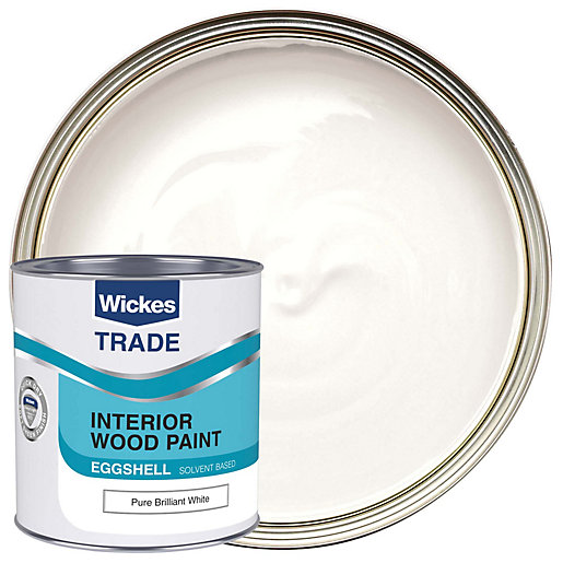 Wickes Trade Eggshell Paint Pure Brilliant White 1L Wickes.co.uk