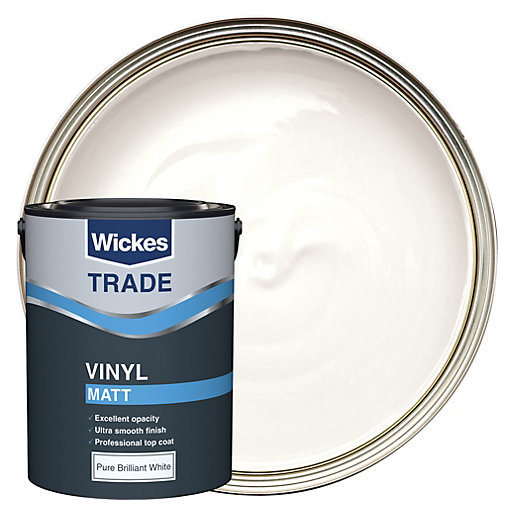 Wickes Trade Vinyl Matt Emulsion Paint Pure Brilliant White 5L