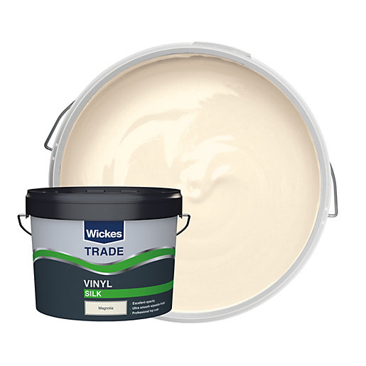 Wickes Trade Vinyl Silk Emulsion Paint Magnolia 10L Wickes.co.uk