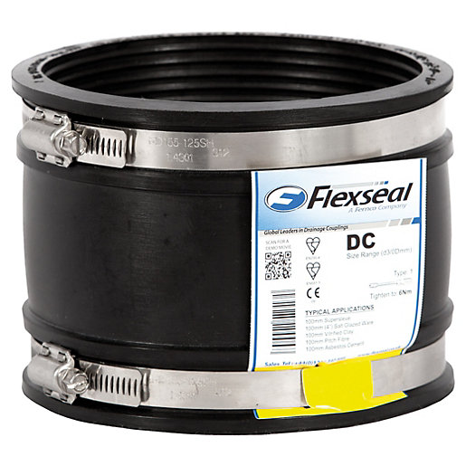 Flexseal PVC To PVC Flexible Drain Adaptor Black Wickes.co.uk
