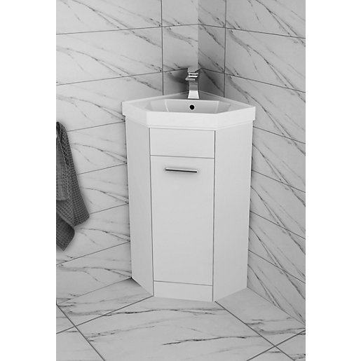 Wickes Porto Corner Freestanding Vanity Unit With Basin 420mm Wickes Co Uk
