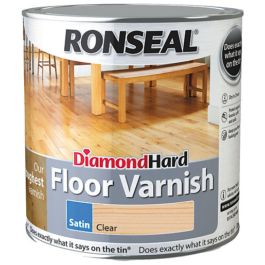 Ronseal Diamond Hard Floor Varnish - Clear Satin