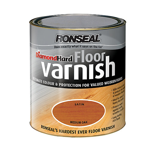 Ronseal Diamond Hard Floor Varnish Medium Oak 2 5l Wickes Co Uk