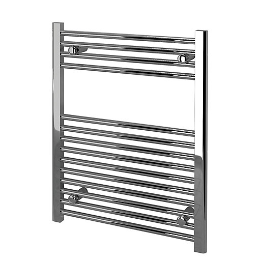 Kudox Straight Towel Radiator Chrome 600 x 750 mm Wickes.co.uk
