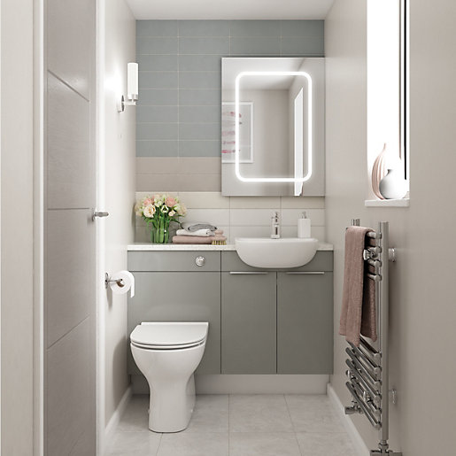 wickes vienna grey compact wc unit 600 x 735mm wickes co uk