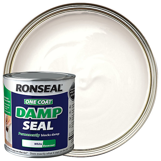 Ronseal One Coat Damp Seal Basecoat Paint White 2.5l Wickes.co.uk
