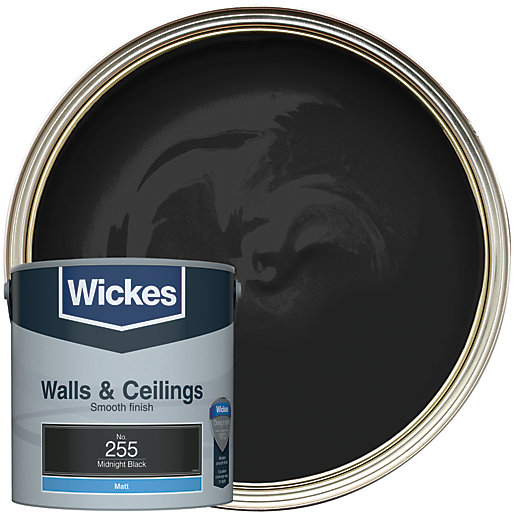 Wickes Midnight Black - No. 255 Vinyl Matt Emulsion Paint - 2.5L ...