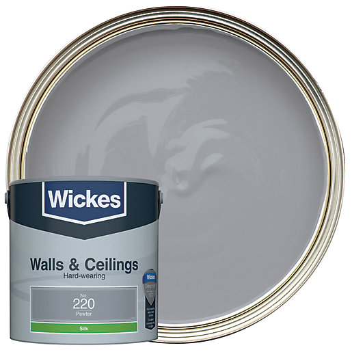 Wickes Pewter No.220 Vinyl Silk Emulsion Paint 2.5L Wickes.co.uk