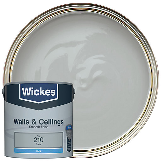 Wickes Steel No.210 Vinyl Matt Emulsion Paint 2.5L Wickes.co.uk