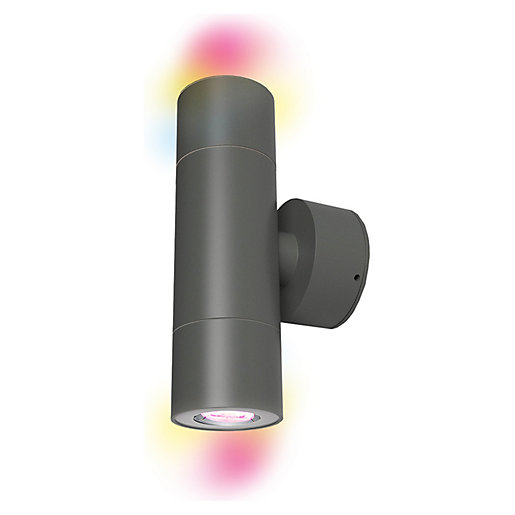 4lite WiZ Smart LED IP44 Up/Down Wall light with 2 x GU10 Lamps