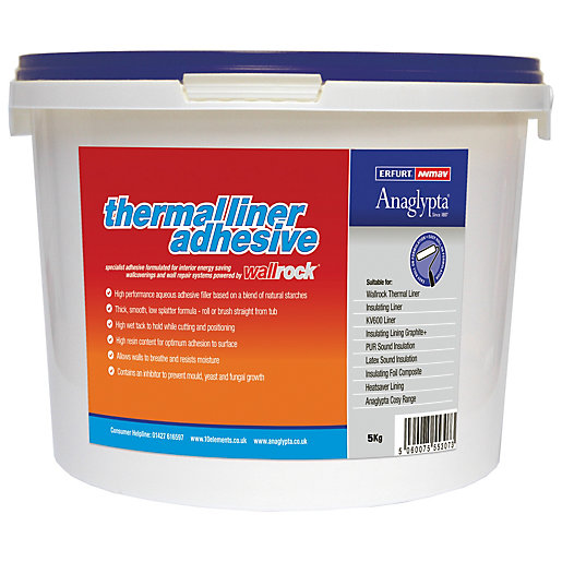 Wallrock Thermal Liner Adhesive 5kg Wickes.co.uk
