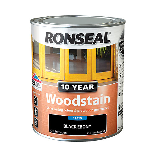 Ronseal 10 Year Woodstain Black Ebony 750ml Wickes.co.uk