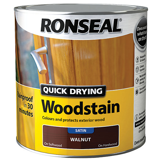 Ronseal Quick Drying Woodstain Satin Walnut 2 5l Wickes Co Uk