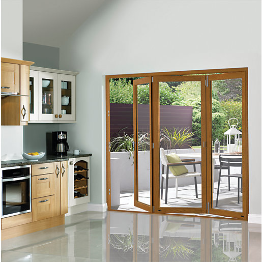 Wickes Eden Finished Oak Veneer Bifold Door 8ft Wide Wickes.co.uk