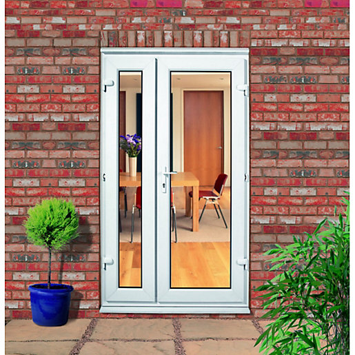 Wickes Upvc Double Glazed French Doors with Offset Slave Door 1190 x