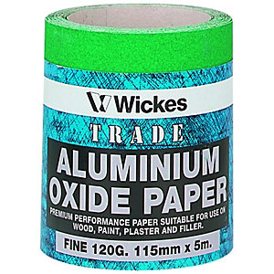 Wickes Aluminium Oxide Fine Sandpaper Roll - 5m