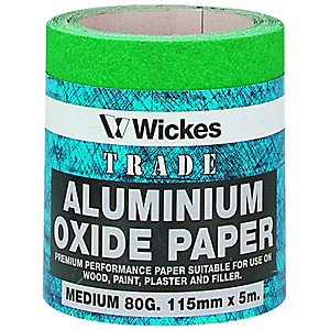 Wickes Aluminium Oxide Medium Sandpaper Roll - 5m