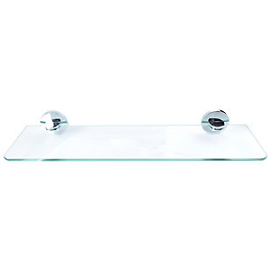 Wickes Nola Glass Bathroom Shelf, Bathroom Shelves Glass Chrome