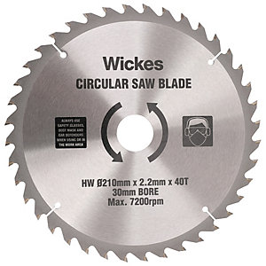 Wickes 40 Teeth Medium Cut Circular Saw Blade - 210 x 30mm
