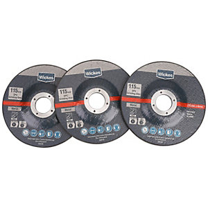 Wickes DPC Metal Grinding Disc 115mm - Pack of 3