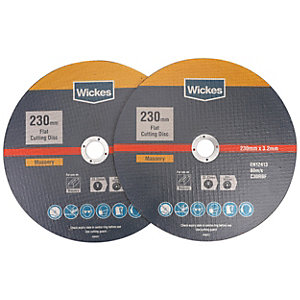 Wickes Masonry Flat Cutting Disc 230mm - Pack of 2