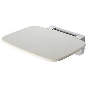 Croydex Chrome & White Wall Mounted Shower Seat - 350mm