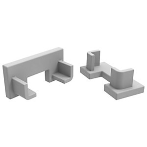 Tamworth Silver End Caps for Surface Mounted Profiles (2 end caps)
