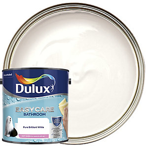 Dulux Easycare Bathroom Soft Sheen Emulsion Paint - Pure Brilliant White - 2.5L