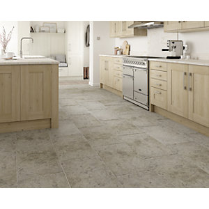 Wickes Boutique Kirkby Brown Tumbled Limestone Wall & Floor Tile - 700 x 400mm