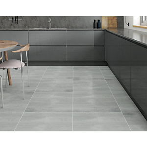 Wickes Boutique Synthesis Grey Glazed Porcelain Wall & Floor Tile - 600 x 600mm