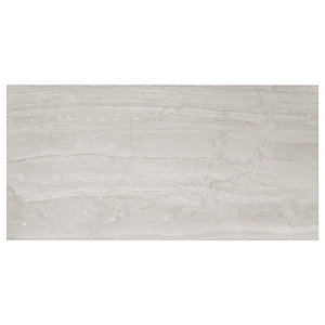 Wickes Olympia™ Grey Polished Stone Porcelain Wall & Floor Tile - 600 x 300mm - Sample