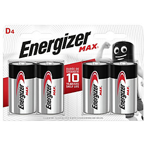 Energizer Max D4 Batteries - Pack of 4