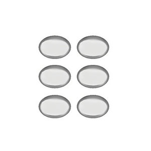 Wickes Oval Door Knob - Polished Chrome 33mm Pack of 6