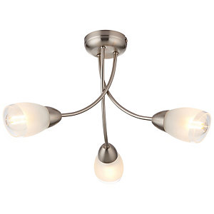 Saxby Monica Sculptural LED Pendant Ceiling Light - Brushed Chrome with Clear & Frosted Shades