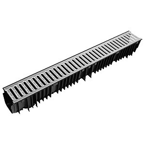 Clark-drain Channel & Galvanised Driveway Drainage Grate - 1m