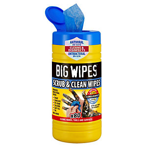 Big Wipes Heavy-Duty Antiviral Scrub & Clean Wipes tub of 80