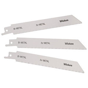 Wickes Reciprocating Saw Blades for Metal 150mm - Pack of 3