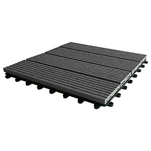 Eva-Tech Composite Grey Grooved Deck Tile 300 x 300mm Pk 4