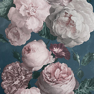 Arthouse Highgrove Floral Teal Wallpaper 10.05m x 53cm